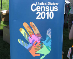 Sign for the United States Census 2010.