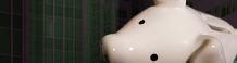 Piggy bank against big banks.