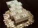 $100 bills and coins.