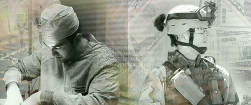 Health care over warfare spending. Health care over warfare spending.